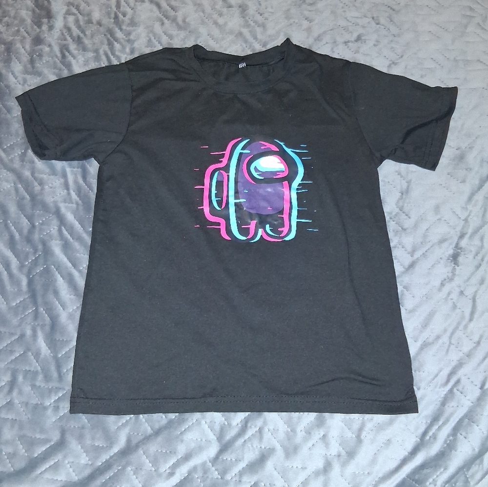 Kids Black Graphic Among Us T-Shirt